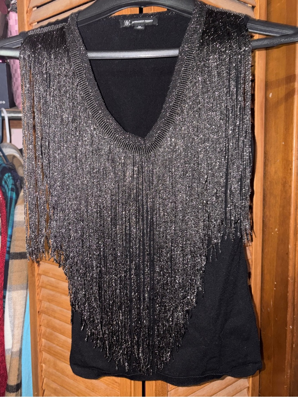 INC fringe top.